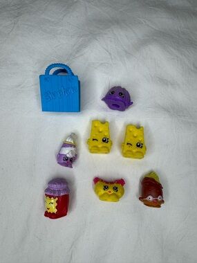 Shopkins Mini Figure Bundle - Yellow, Purple & Blue Characters